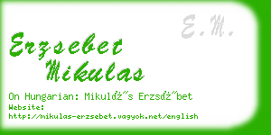 erzsebet mikulas business card